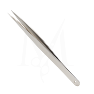 Eyelash Straight Needle Nose Point Tweezer With Hole on Tail (MI-E-5F633)